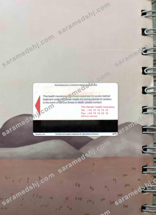 Denmark health insurance card photolook BACK